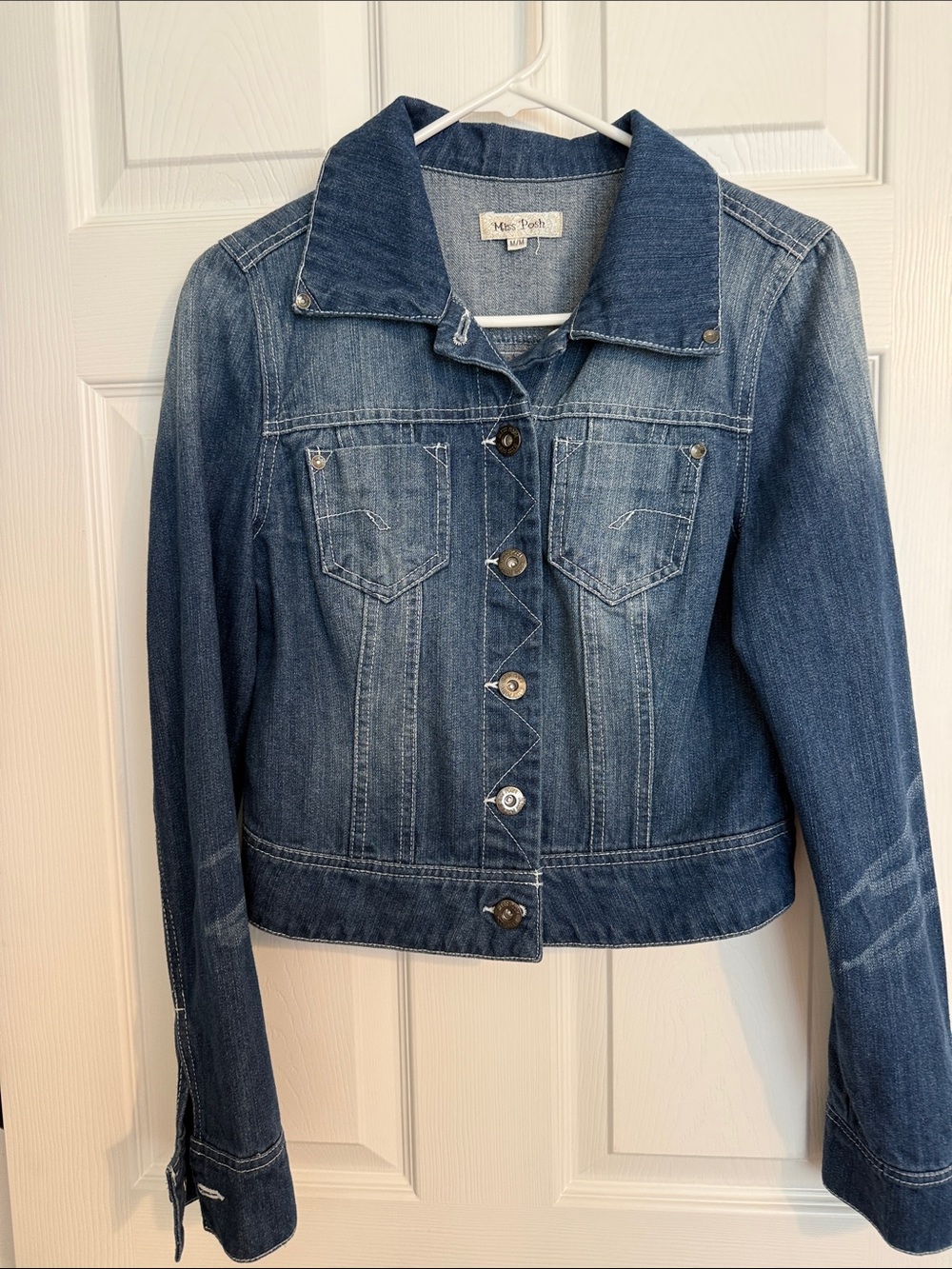 Miss Poem Blue Denim Jacket - Classic Jean Jacket